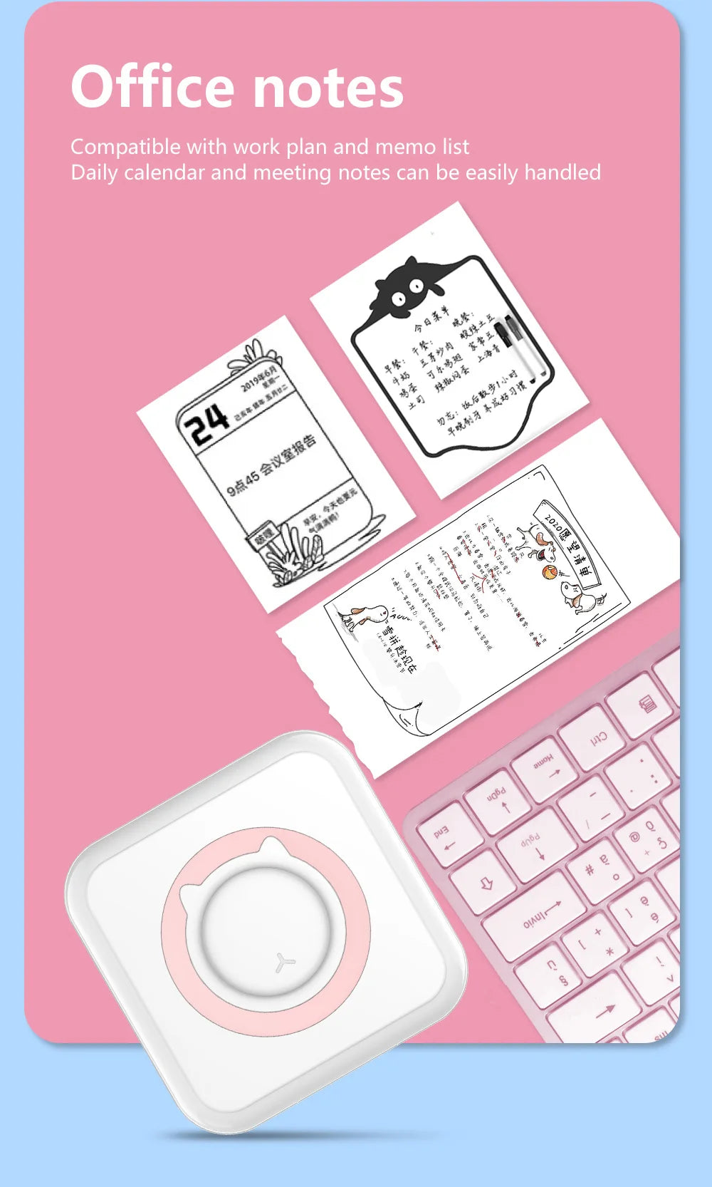 Mini Bluetooth Label Printer – Portable Error Note Photo Printer