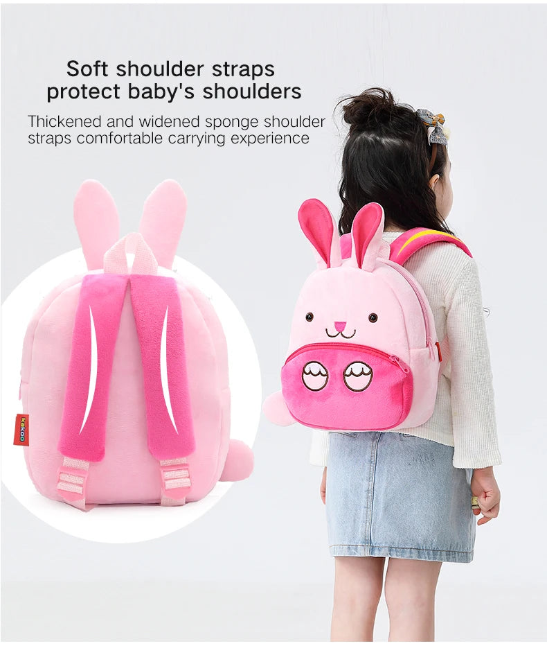 Cartmela Cute Animals Cartoon Plush Backpack - Kids Schoolbag