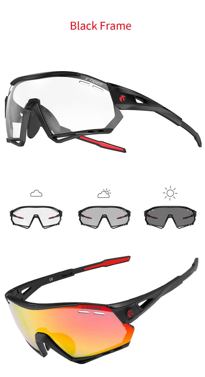 5-Lens Polarized Cycling Glasses – UV Protection Sports Eyewear