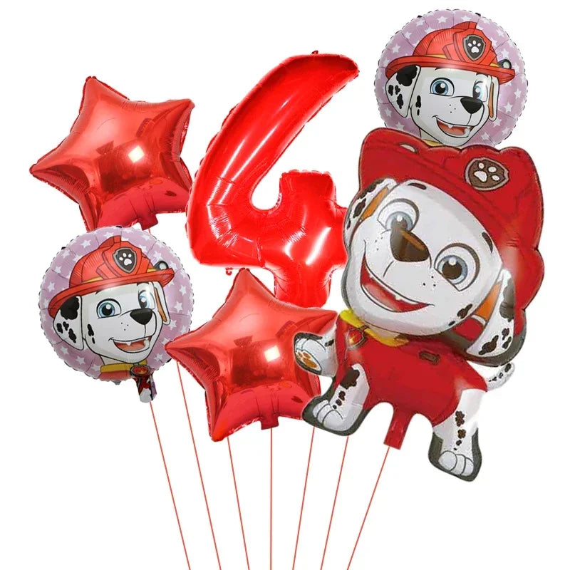 6pcs Paw Patrol Foil Balloons – Kids Birthday Party Decorations