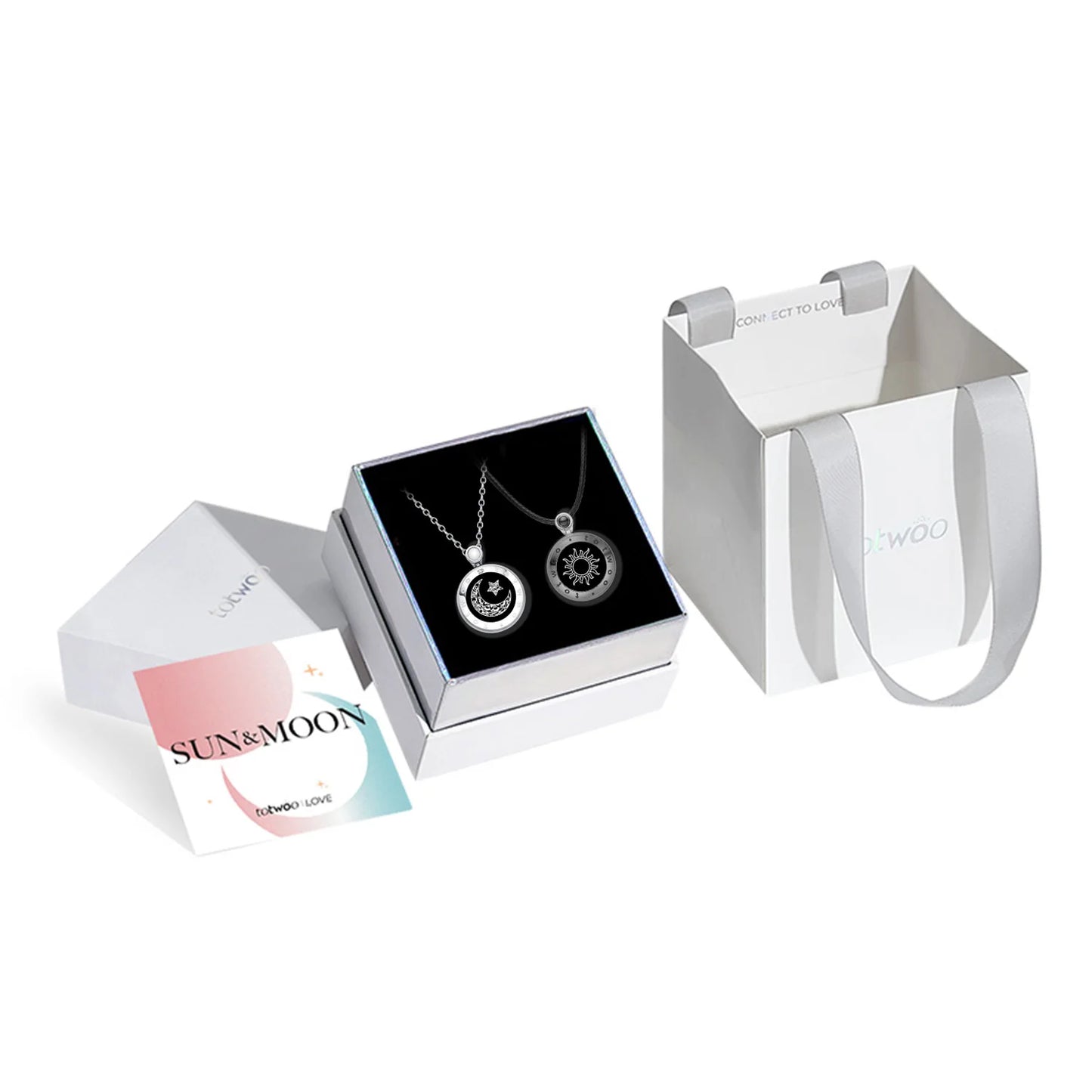 Couple Touch Necklaces – Natural Agate Long Distance Gift Set
