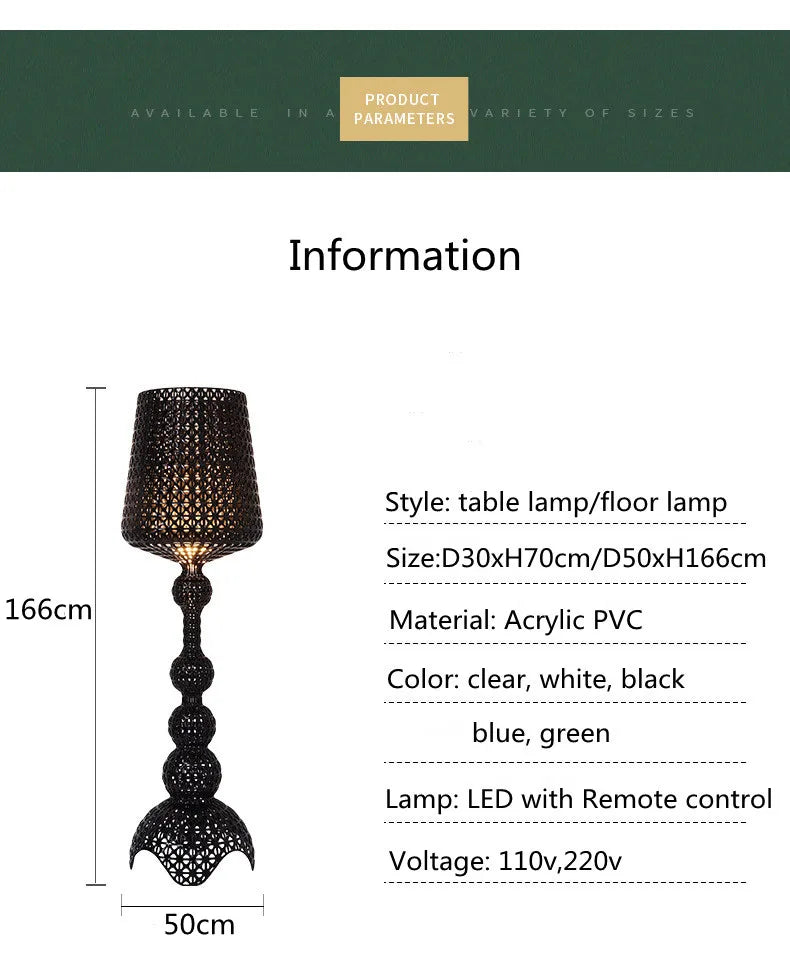 Italian Designer Hollow Goblet Acrylic Floor Lamp