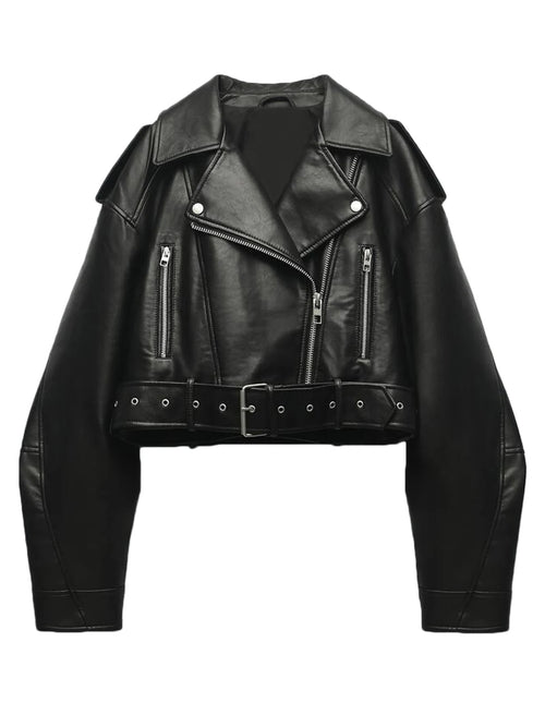 Fitaylor Faux PU Leather Jacket for Women