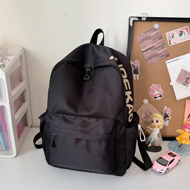 Women’s Waterproof Nylon Backpack – Simple School & Travel Bag