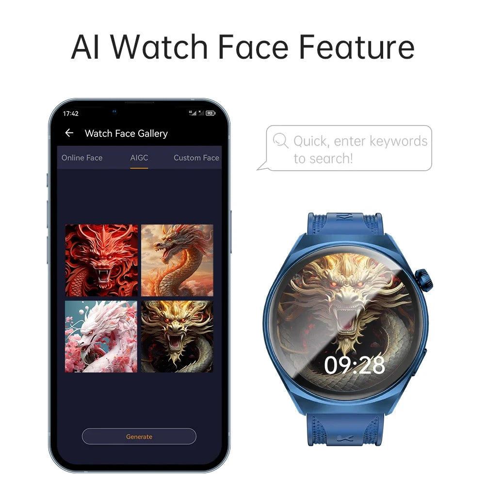 KUMI GW6 Smart Watch with ChatGPT – 1.43" HD Display