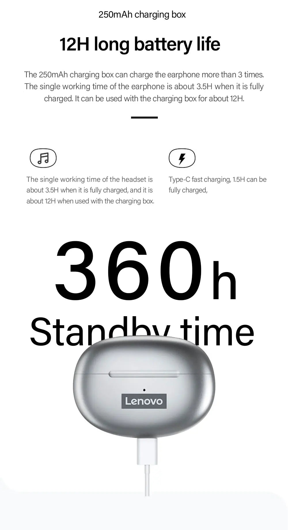 Lenovo LP5 TWS Bluetooth Earbuds | 9D HiFi Stereo Wireless Audio