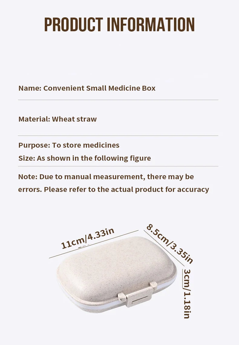 8-Grid Pill Organizer Box – Travel Medicine Storage with Seal Ring