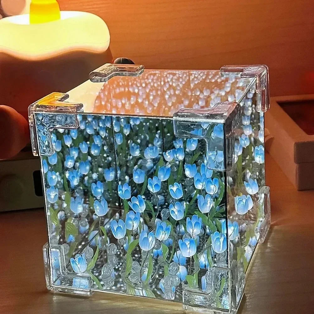 DIY Tulip Flower Night Lamp Kit – 3D Sea Cube Gift for Couples