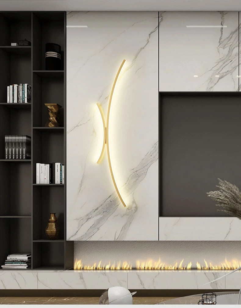 Cartmela Nordic Black & Gold LED Wall Lamp