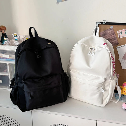 Women’s Waterproof Nylon Backpack – Simple School & Travel Bag