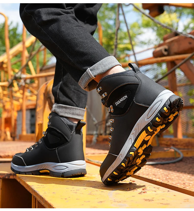 Rotating Button Safety Shoes for Men