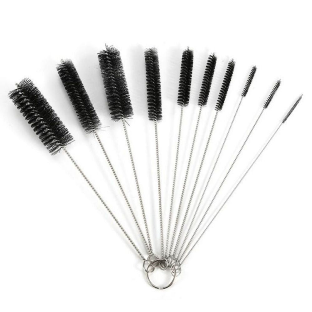 10pcs Kitchen Bottle & Straw Cleaning Brush Set – Nylon Bristles
