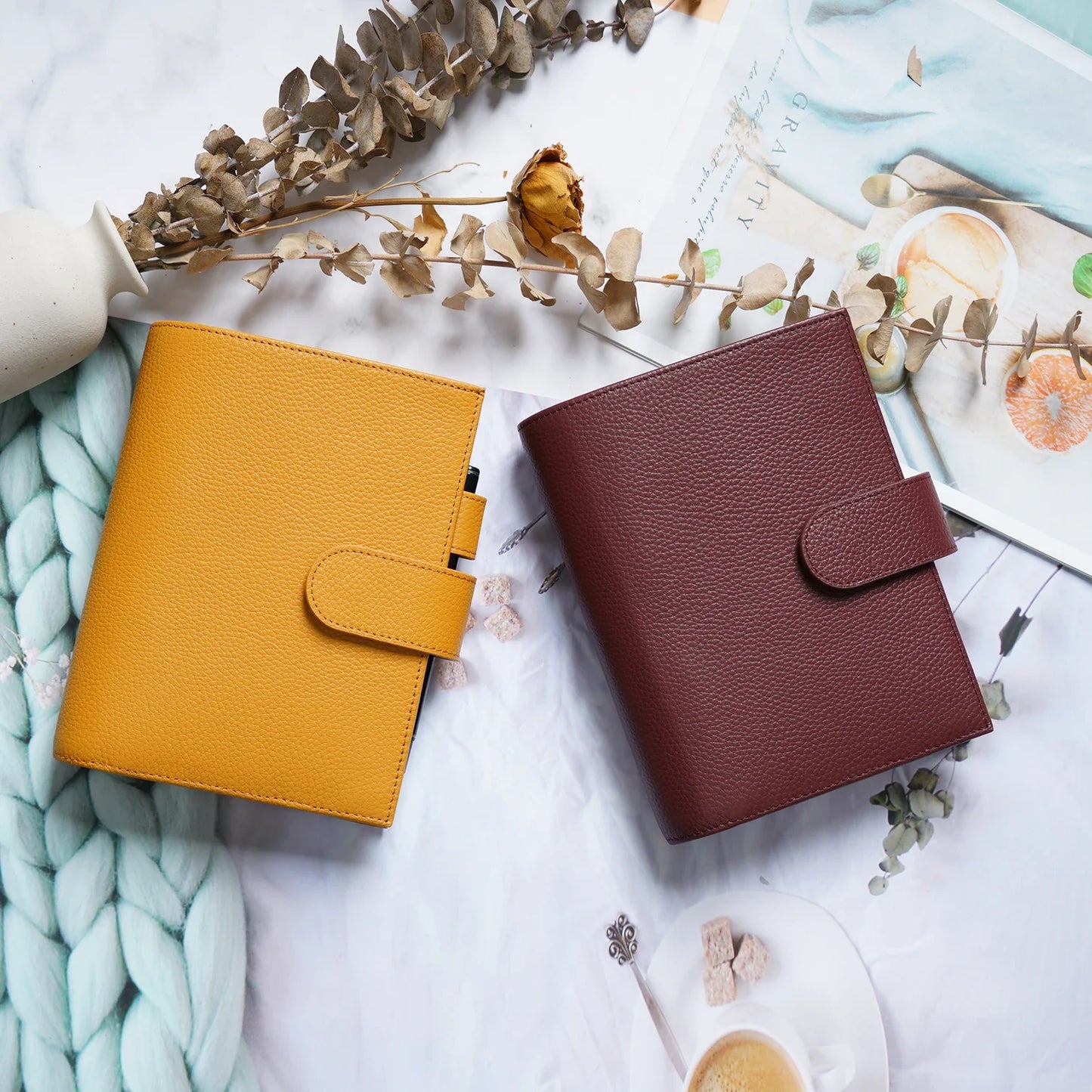 Personal Size Planner – 30mm Rings, Genuine Pebbled Grain Leather