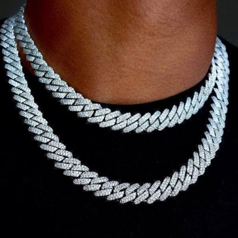 Hip Hop Iced Out Cuban Link Chain Necklace – Gold & Silver Men’s Gift