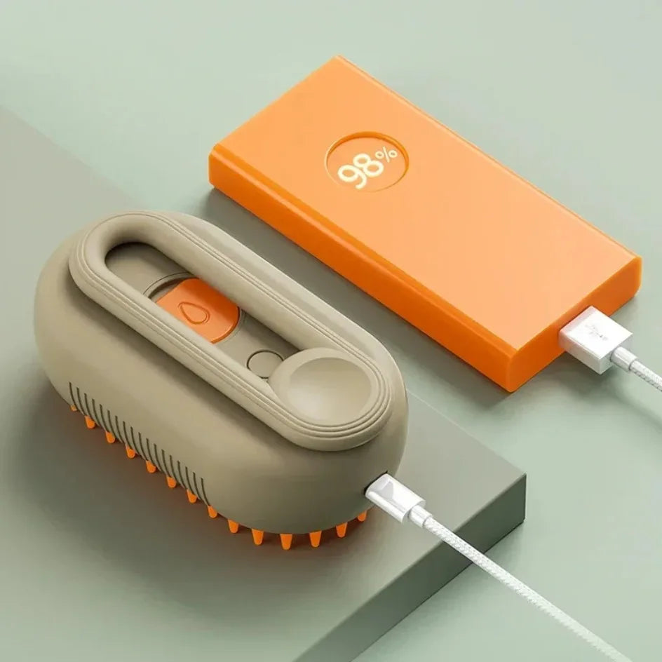 USB 3-in-1 Pet Grooming Brush – Steam, Shedding & Massage Tool