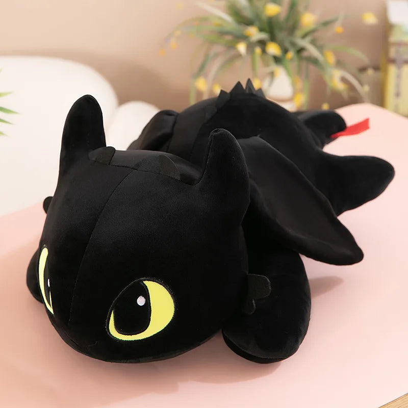 Kawaii Plush Dragon Toy – 30cm & 40cm White/Black Dinosaur Stuffed Animal Gift