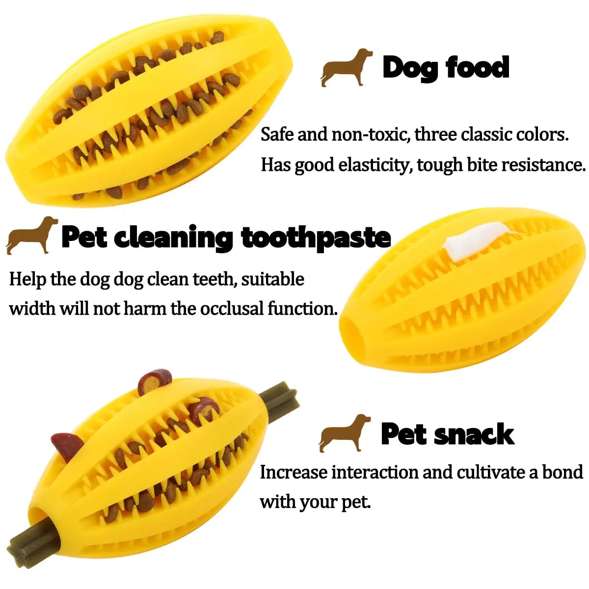 Dog Chew Toy Ball – Tough Rubber Teeth Cleaning Snack Ball