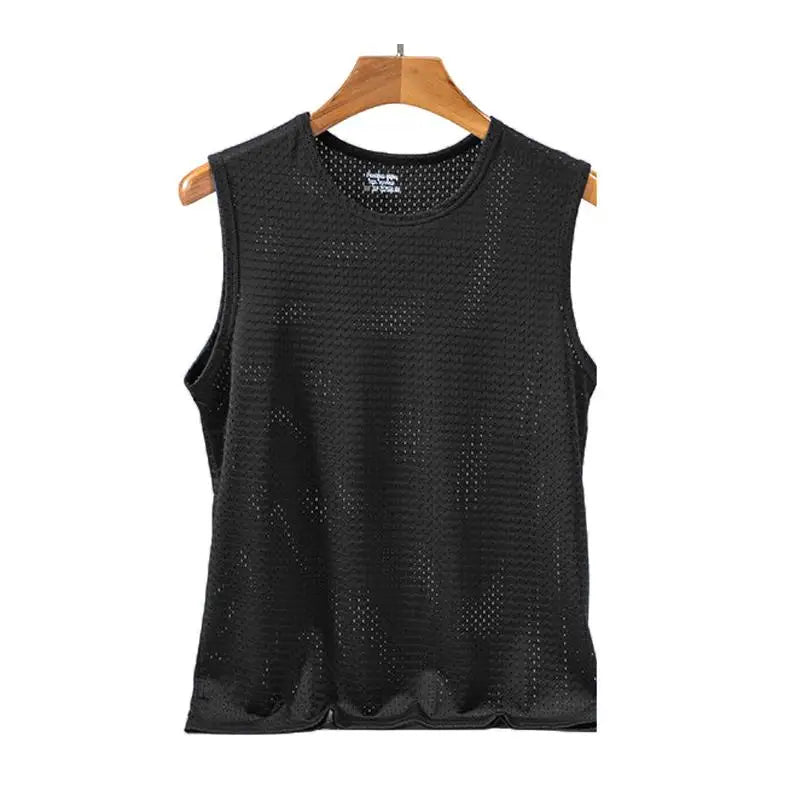 Men’s Ice Silk Mesh Tank Top Bodybuilding Fitness Vest