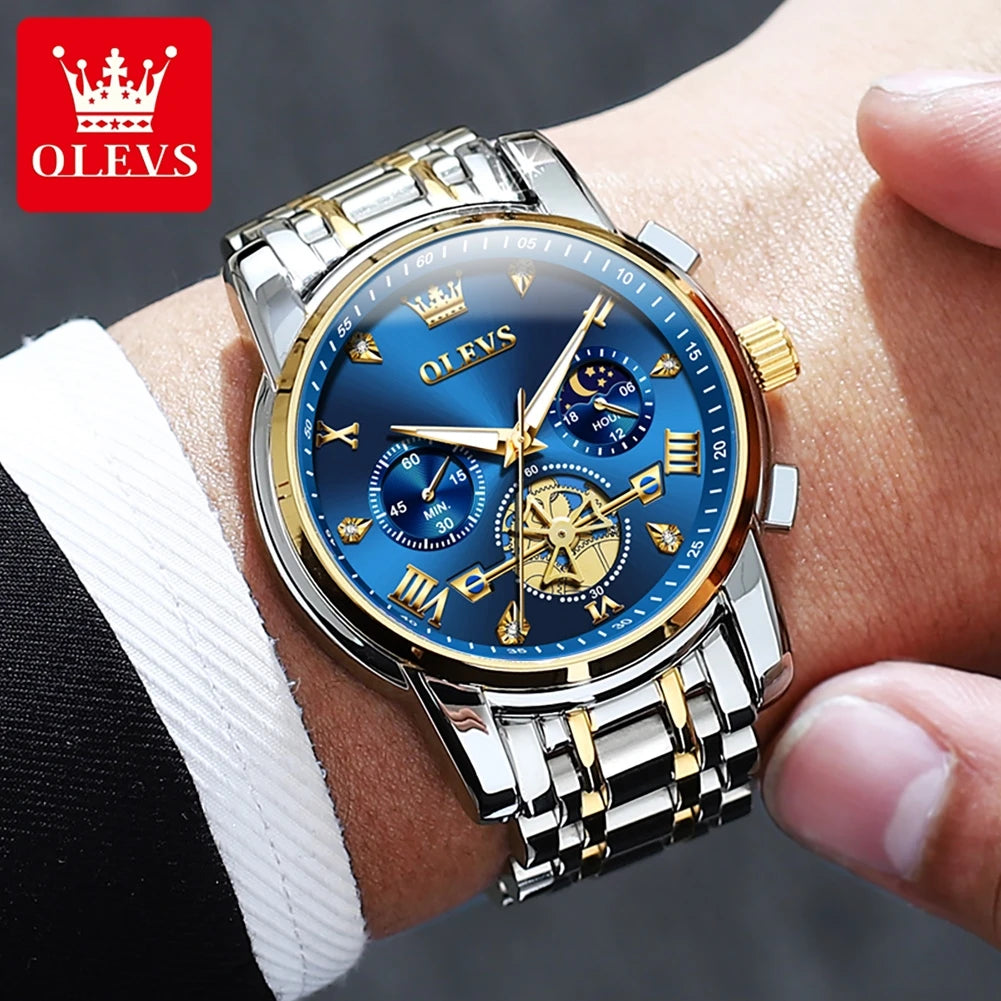 Cartmela 2856 Men’s Quartz Watch – Skeleton Flywheel Chronograph