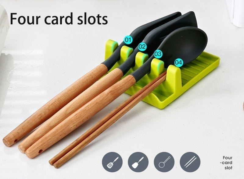Kitchen Utensil Holder – Non-Slip Spoon & Spatula Rest Organizer