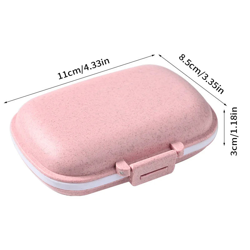 8-Grid Pill Organizer Box – Travel Medicine Storage with Seal Ring