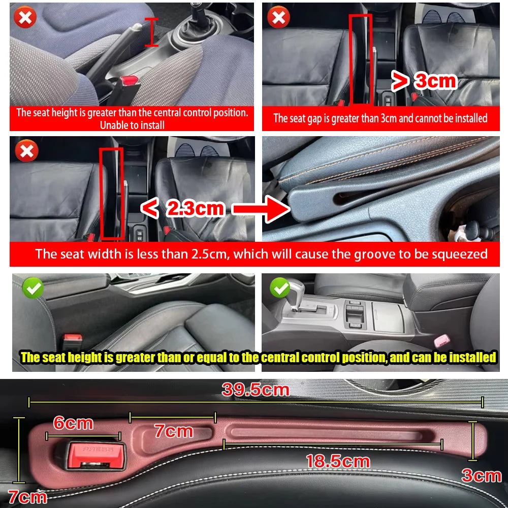 Car Seat Gap Filler Strip – Leak-Proof Side Plug & Organizer