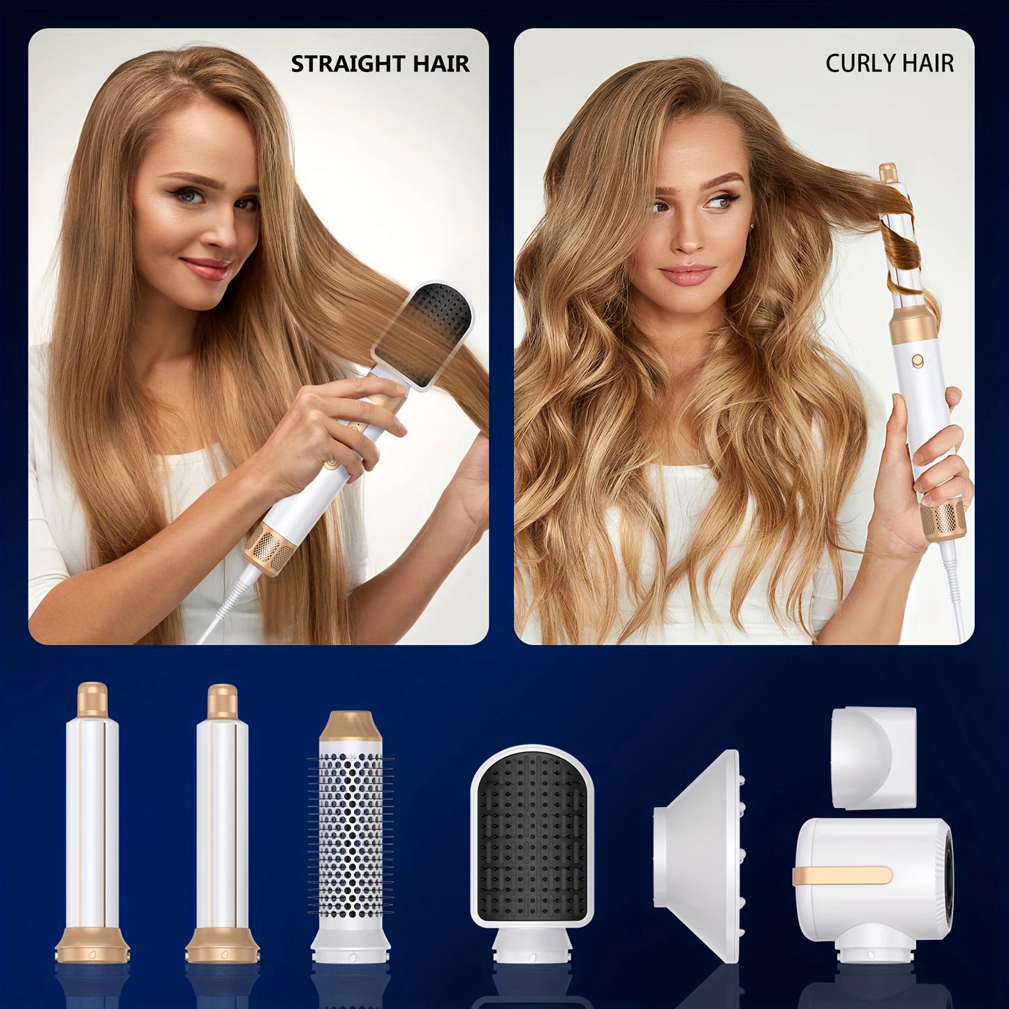 7-in-1 High-Speed Hair Dryer Brush – Ionic, Diffuser, Auto Curler