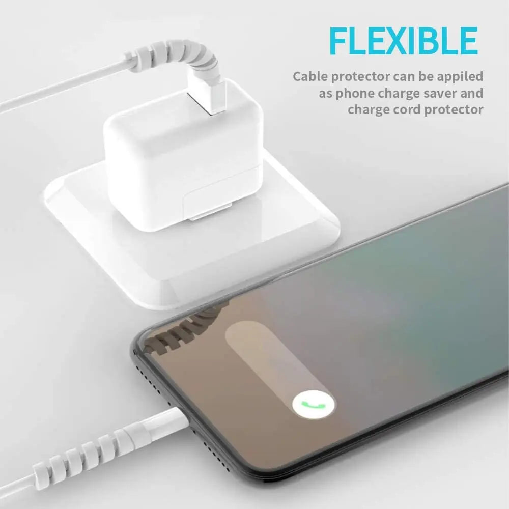 Charging Cable Protector – Cord Organizer, Holder & Winder Clip Set