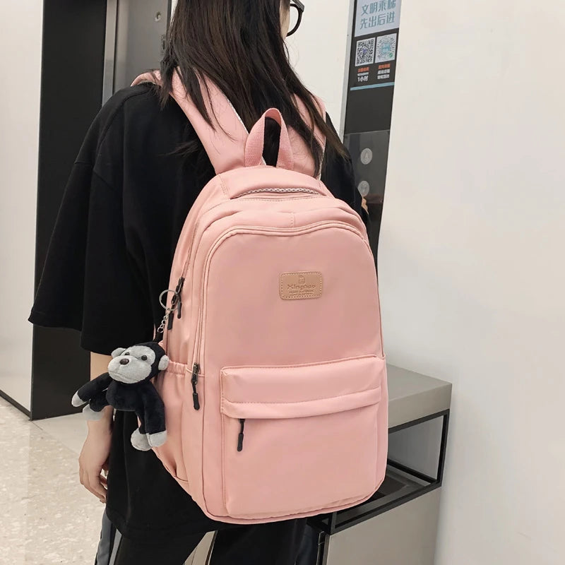 Fashion Waterproof Nylon Backpack – Schoolbag for Teens & Students