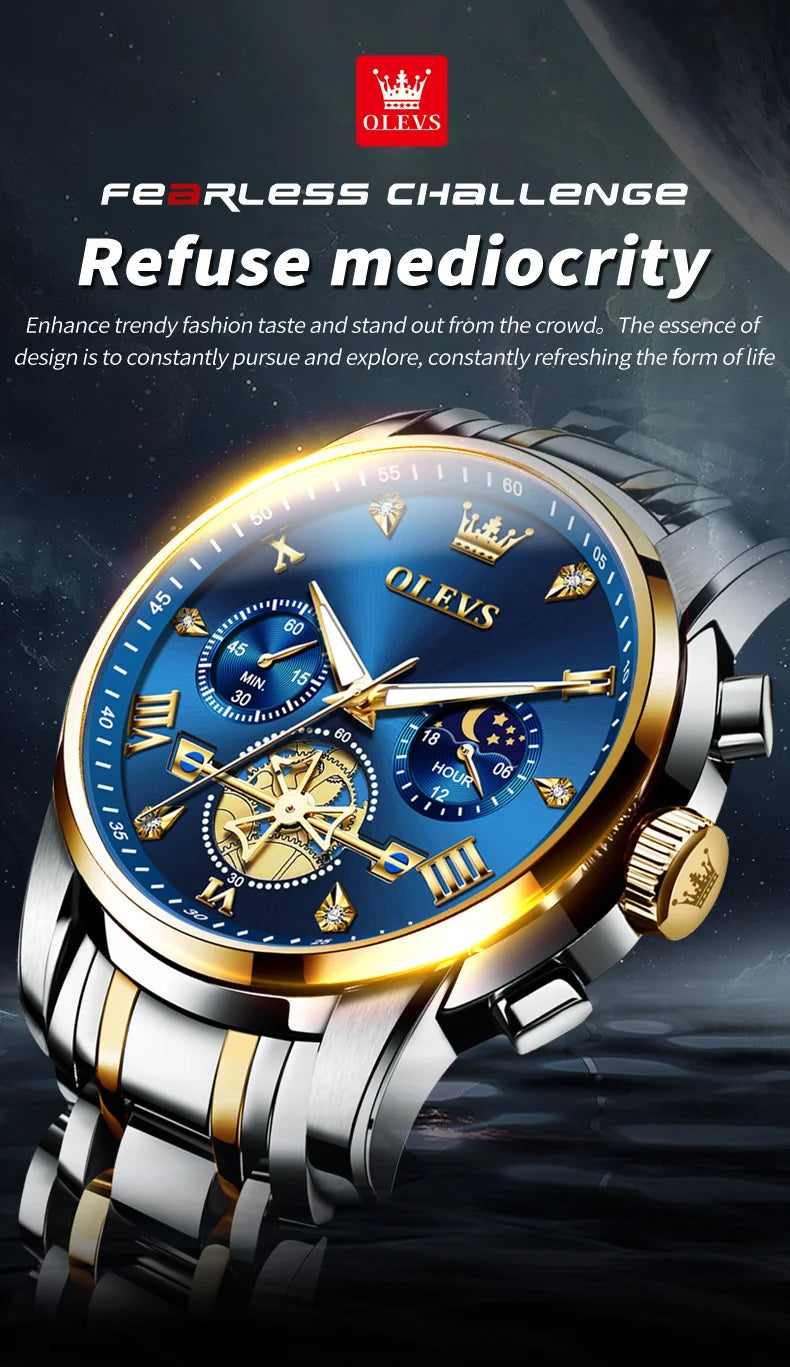 Cartmela 2856 Men’s Quartz Watch – Skeleton Flywheel Chronograph