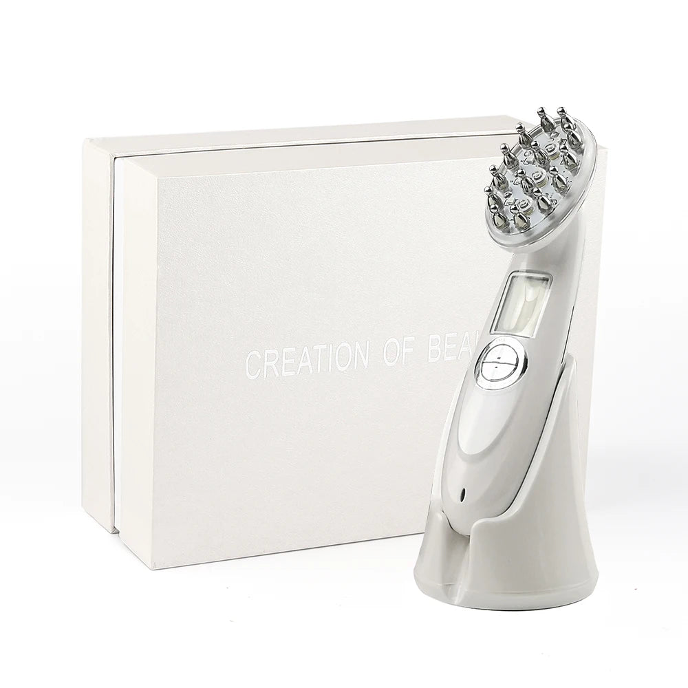 EMS Electric Scalp Massager – LED Hair Growth & Anti-Hair Loss Comb
