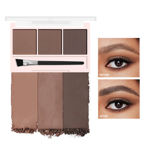 3-Color Eyebrow Powder – Waterproof, Long-Lasting & Natural Finish