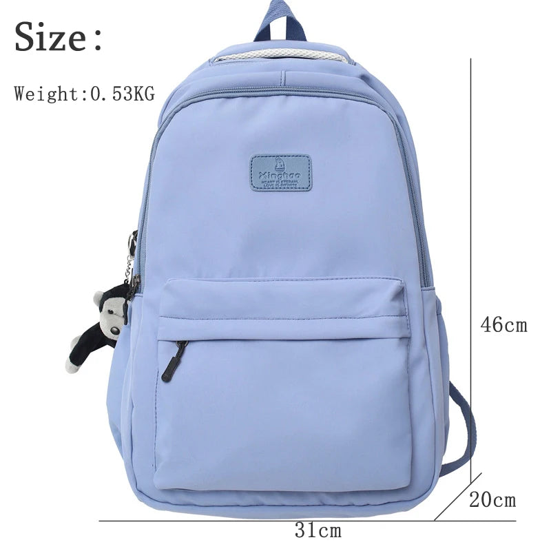 Fashion Waterproof Nylon Backpack – Schoolbag for Teens & Students