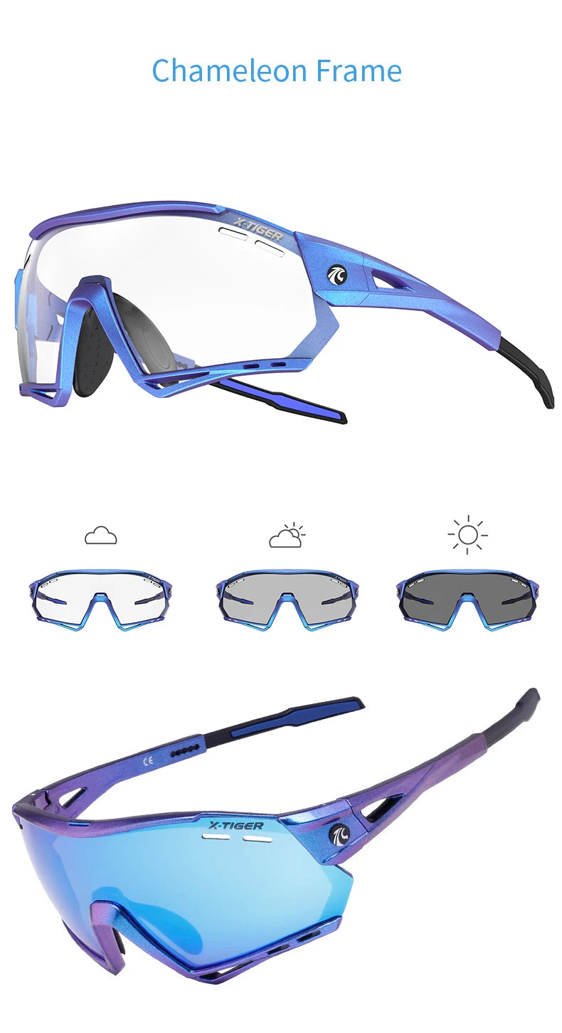 5-Lens Polarized Cycling Glasses – UV Protection Sports Eyewear