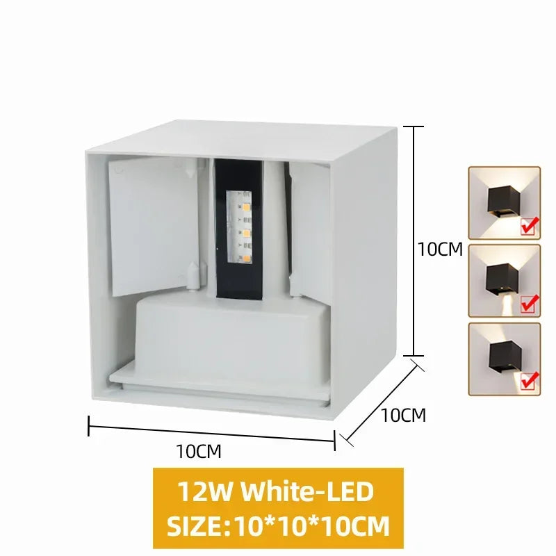 Waterproof Aluminum LED Wall Lamp – 12W/24W Indoor Outdoor Light