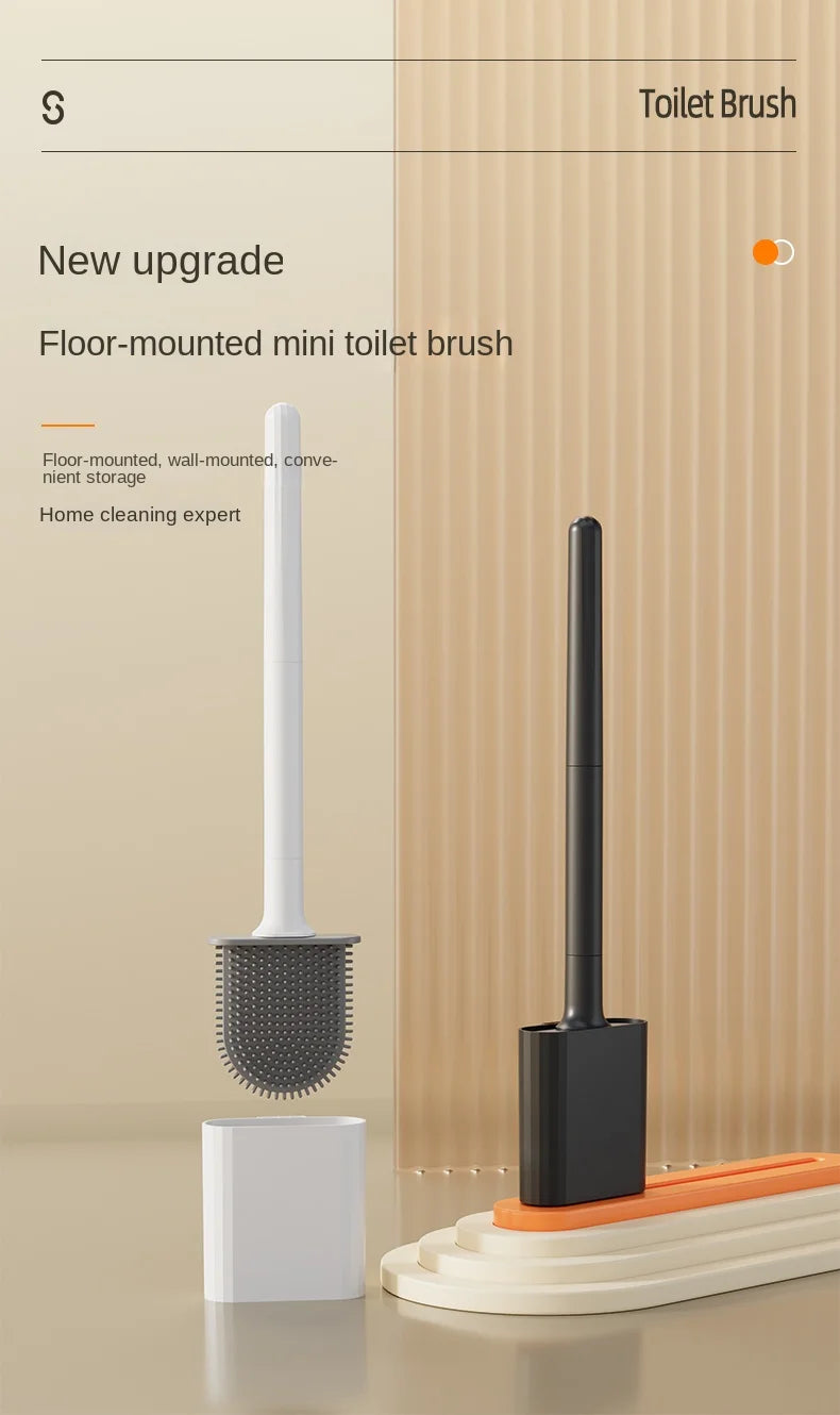 Mini Silicone Toilet Brush Set – Wall Mounted or Standing