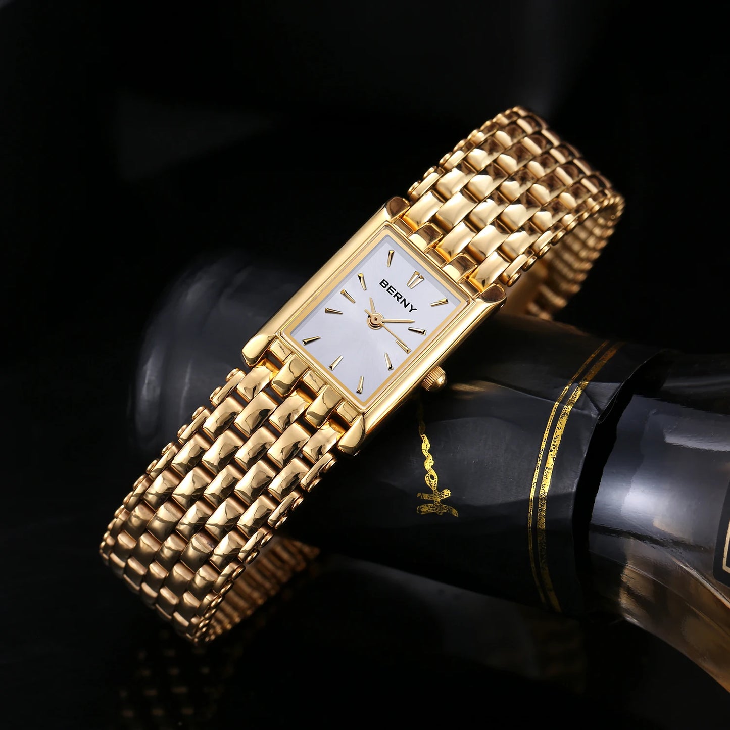 Gold Square Women’s Quartz Wristwatch | Luxury Fashion Watch
