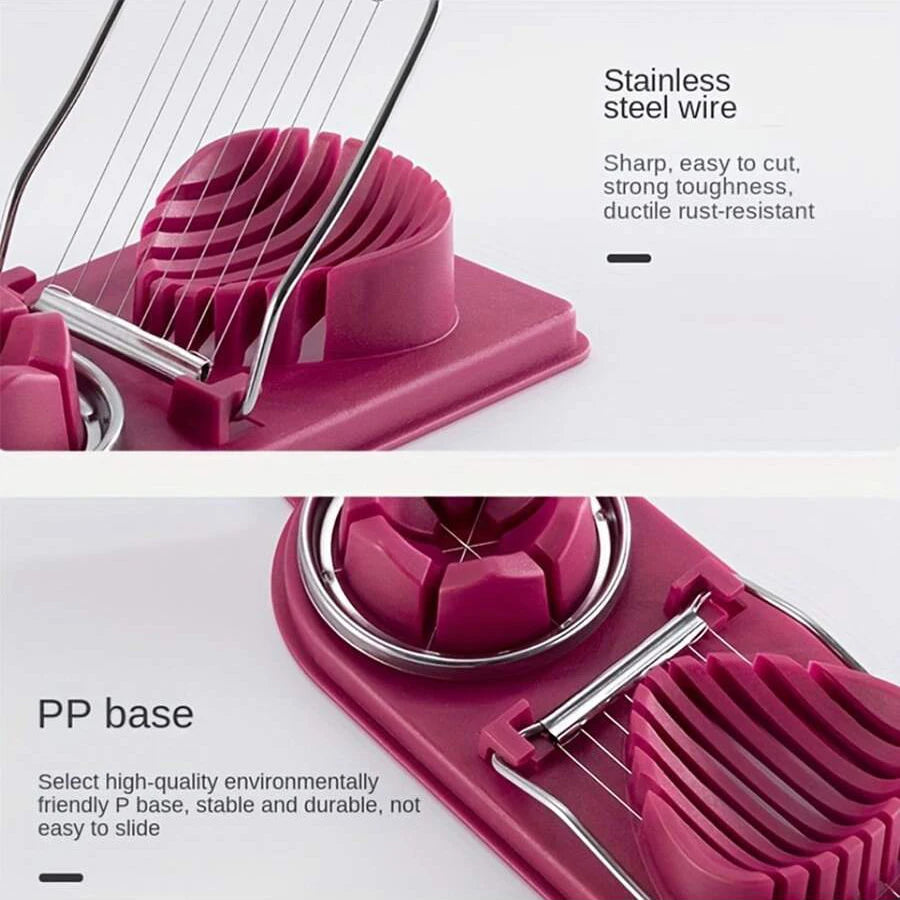 2-in-1 Stainless Steel Egg Cutter - Multifunctional Kitchen Tool
