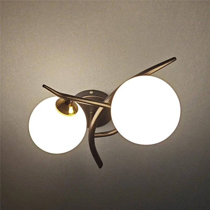 Nordic Modern Glass Ball Wall Lamp – LED Bed & Corridor Light