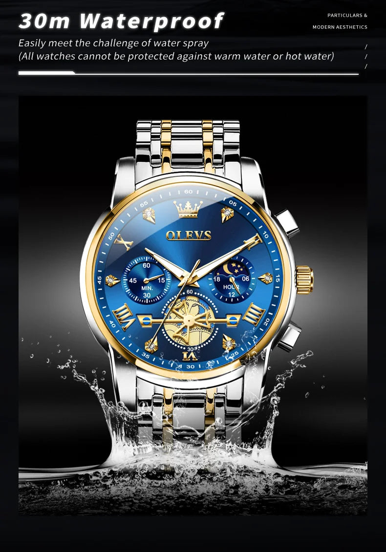 Cartmela 2856 Men’s Quartz Watch – Skeleton Flywheel Chronograph