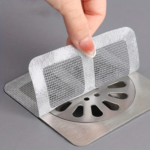 Disposable Shower Drain Hair Catchers – Mesh Stickers for Bathroom