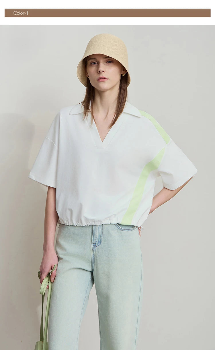 Cartmela Women’s V-Neck Cotton T-Shirt