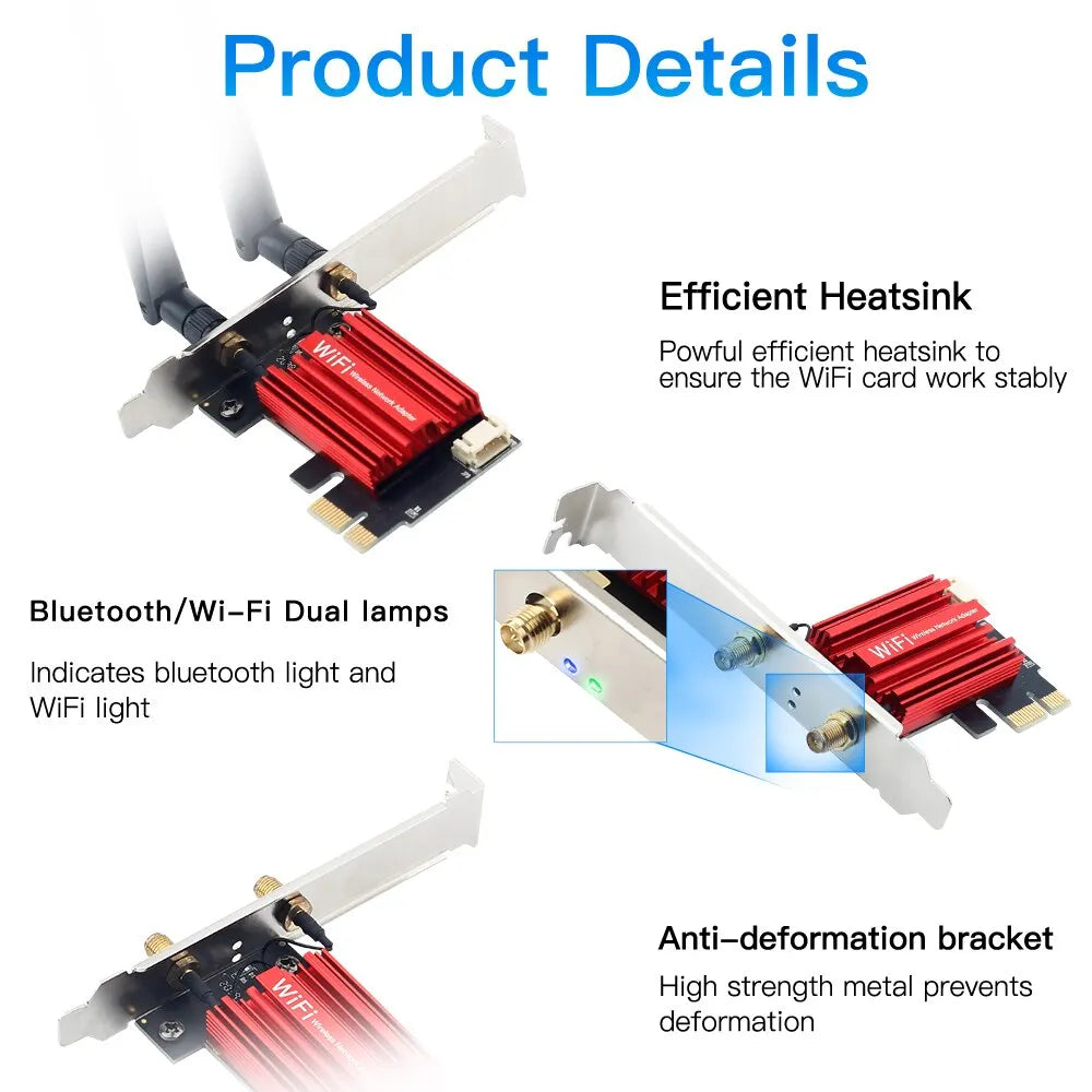 FENVI AC1200 WiFi 5 PCI-E Adapter with Bluetooth 4.0 for PC