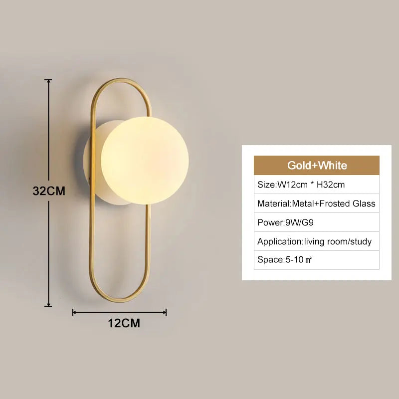 Interior LED Wall Lamp with G9 Bulb – Black & Gold Wall Sconce