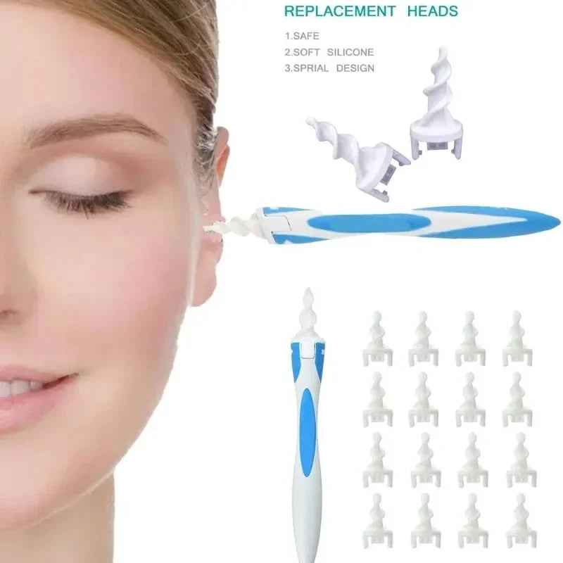 Soft Silicone Ear Wax Remover Tool with 16 Replacement Tips