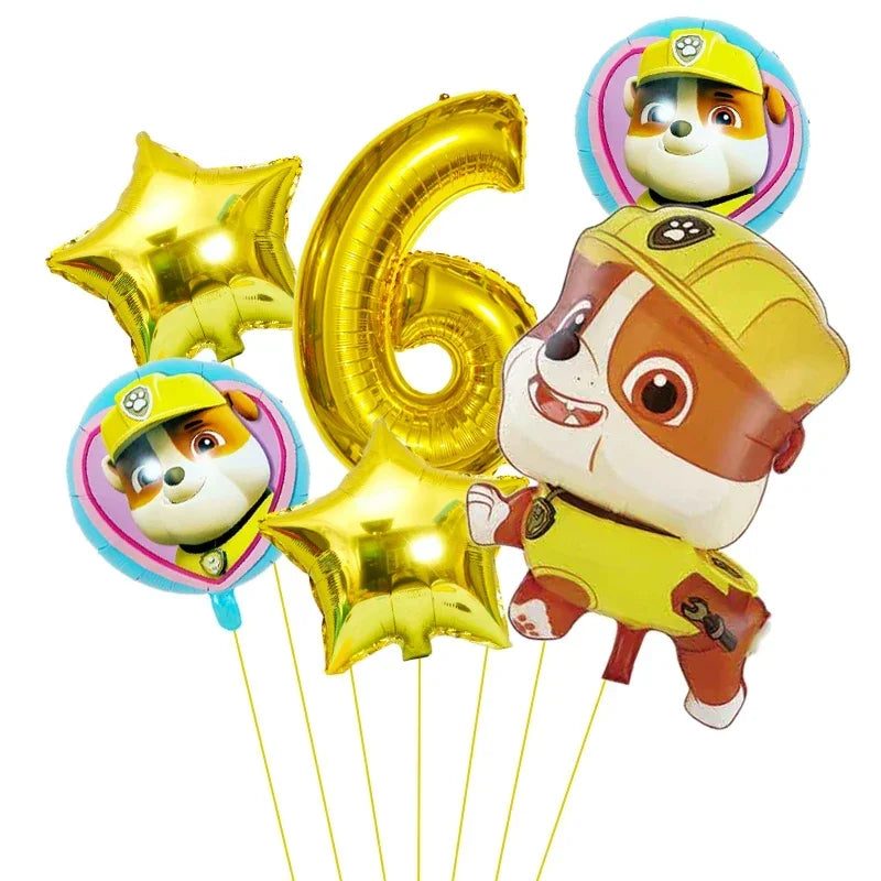 6pcs Paw Patrol Foil Balloons – Kids Birthday Party Decorations