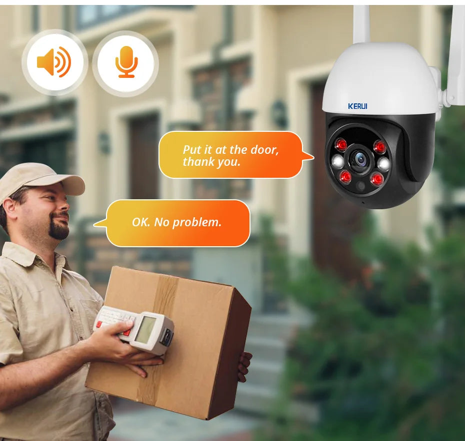 Cartmela 5MP/8MP/4K PTZ WiFi IP Camera
