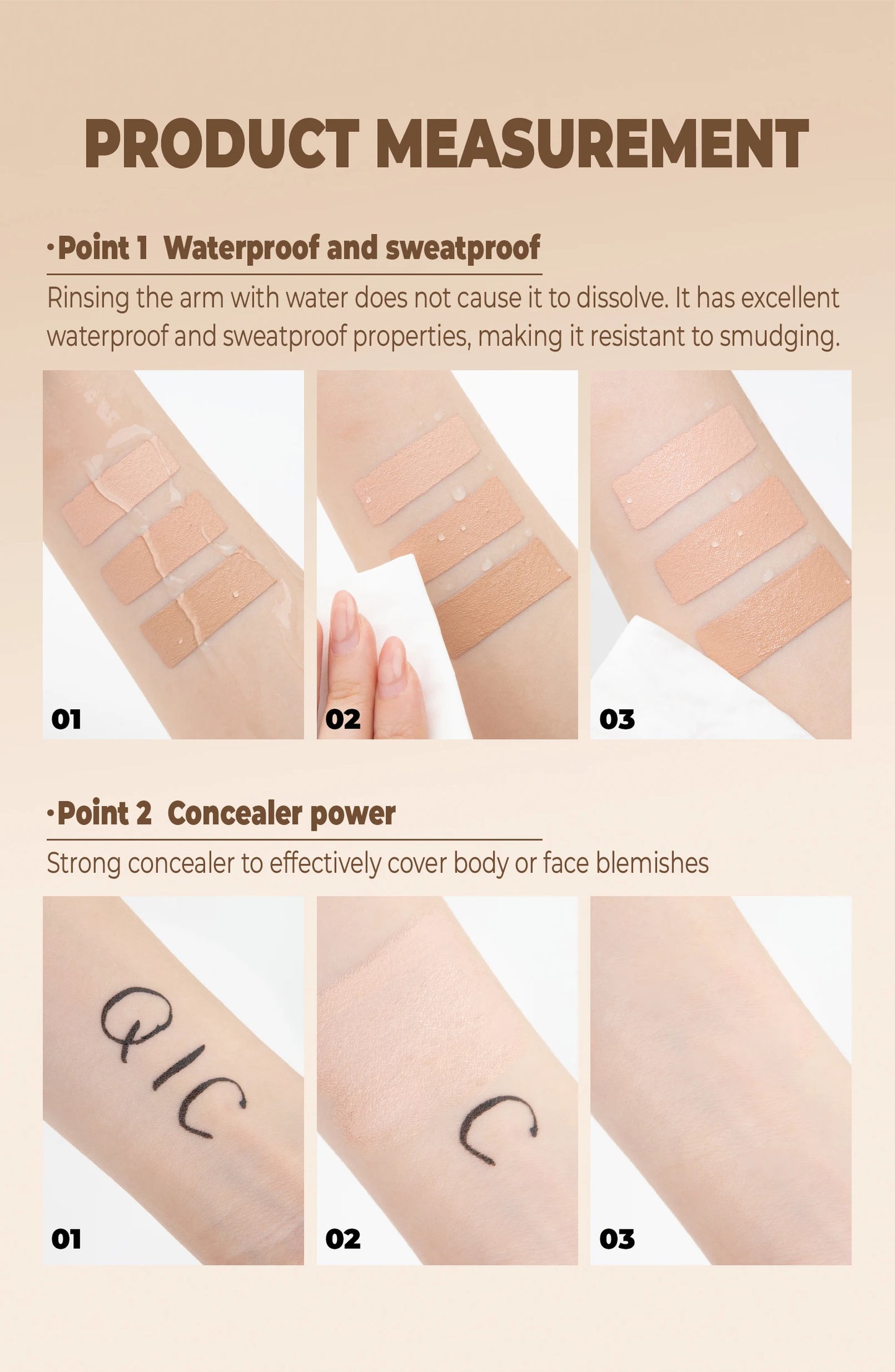 Waterproof Full Coverage Concealer for Scars, Tattoos & Blemishes