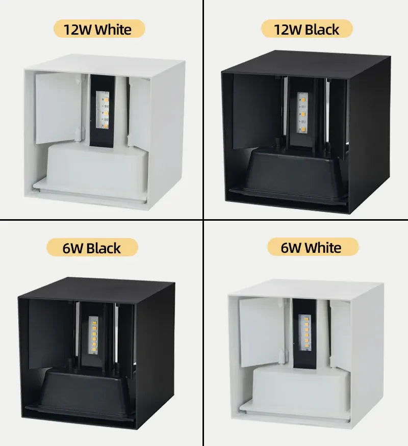 Waterproof Aluminum LED Wall Lamp – 12W/24W Indoor Outdoor Light