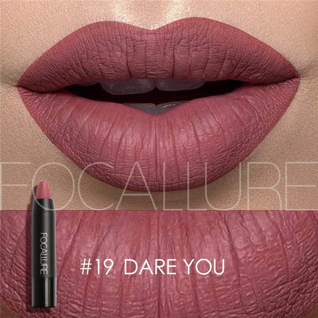 Focallure Waterproof Matte Lipstick – 19 Colors, Soft Texture